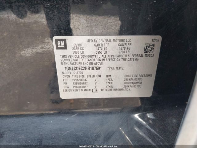 1GNLCDEC2HR187691 Chevrolet Tahoe Commercial Fleet