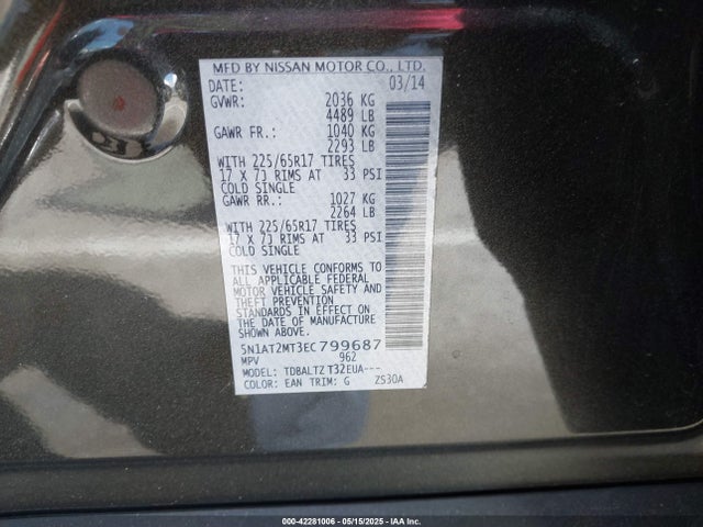 Nissan 2014 2014 5N1AT2MT3EC799687 Image 9