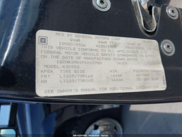1993 CHEVROLET GMT-400 1GCHK39N1PE243780 Photo 8