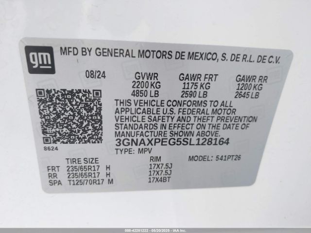 2025 CHEVROLET EQUINOX 3GNAXPEG5SL128164 Photo 8