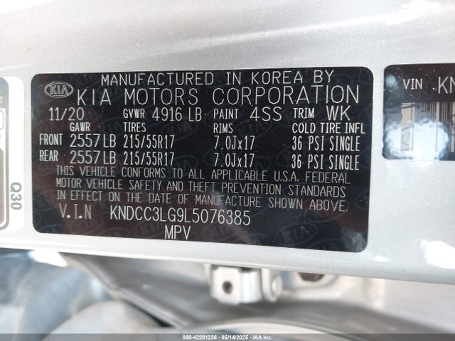 KNDCC3LG9L5076385 KIA 2020
