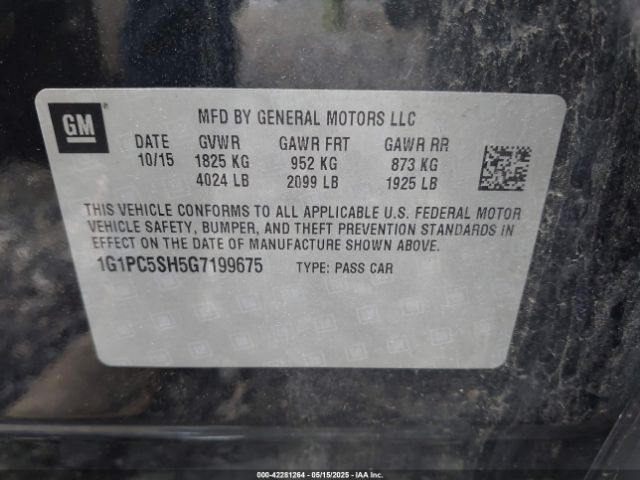 1G1PC5SH5G7199675 Chevrolet Cruze Limited Ls Auto