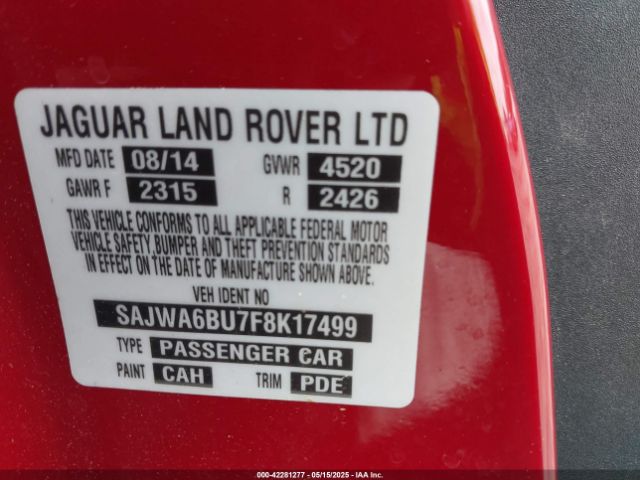 2015 JAGUAR F-TYPE SAJWA6BU7F8K17499 Photo 8