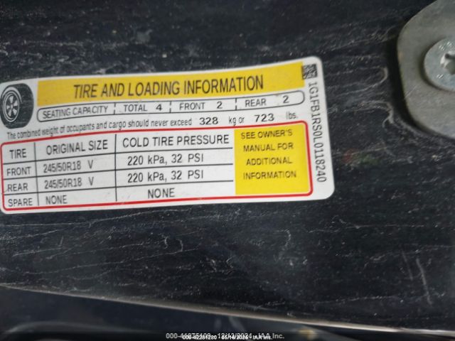 1G1FB1RS0L0118240 Chevrolet Camaro Rwd  1lt