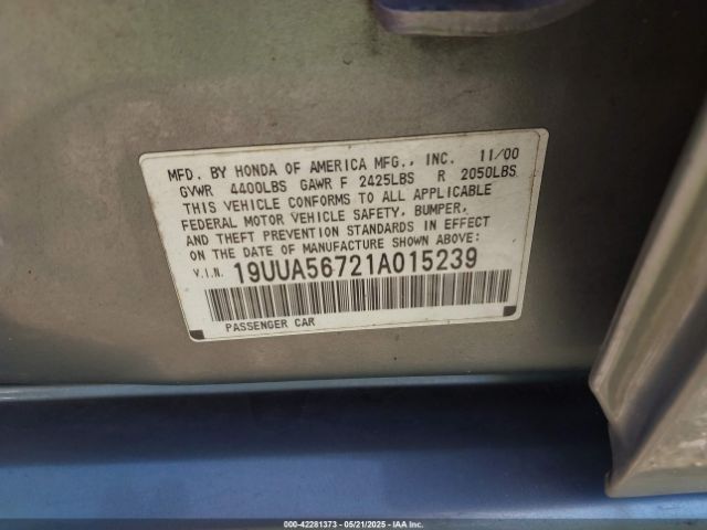 2001 ACURA TL 19UUA56721A015239 Photo 8