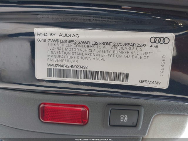 2017 AUDI A4 WAUGNAF42HN023498 Photo 8