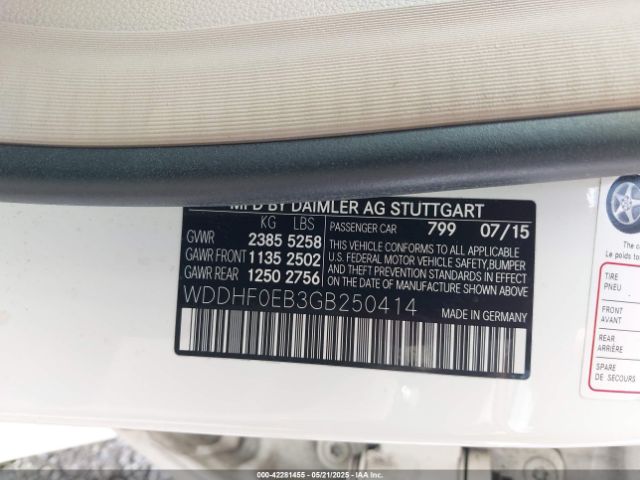 WDDHF0EB3GB250414 Mercedes-Benz E 250 Bluetec