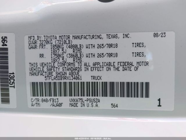 5TFLA5DB9RX134061 Toyota Tundra Sr5 4wd