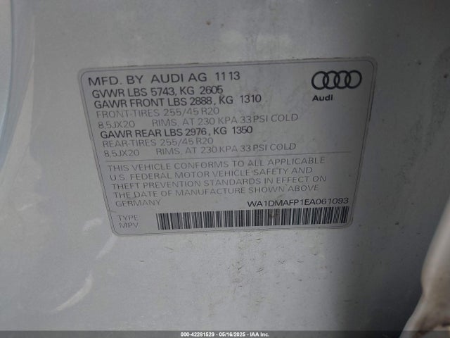 2014 AUDI Q5 WA1DMAFP1EA061093 Photo 8