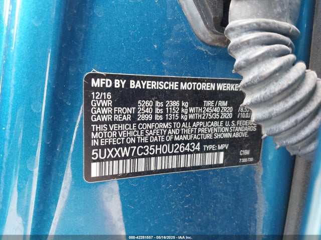 BMW 2017 2017 5UXXW7C35H0U26434 Image 9