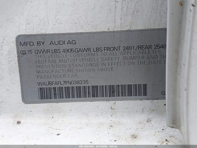 2015 AUDI A4 WAUBFAFL7FN038235 Photo 8