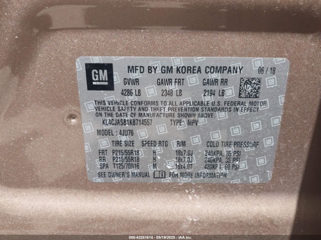KL4CJASB1KB714557 Buick Encore Fwd Preferred