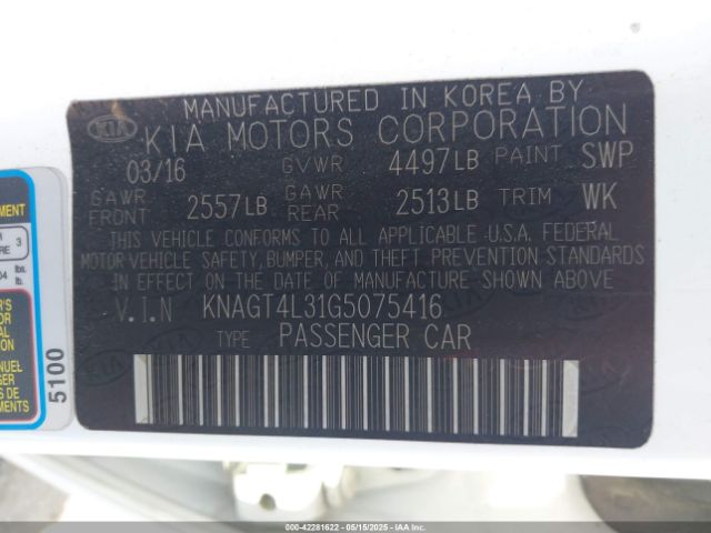 KNAGT4L31G5075416 KIA gdi theta ii