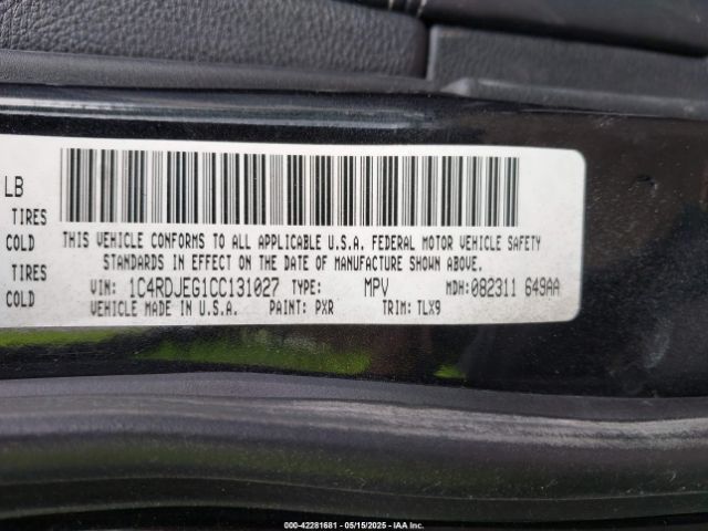 2012 DODGE DURANGO 1C4RDJEG1CC131027 Photo 8