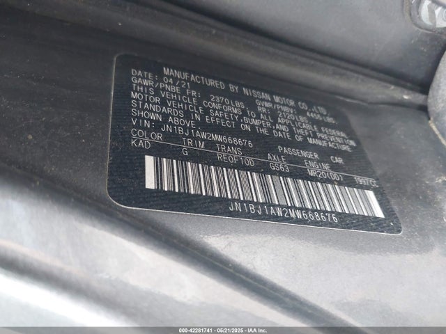 JN1BJ1AW2MW668676 Nissan Rogue Sport S Awd Xtronic Cvt