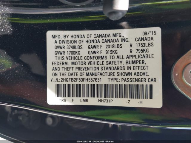 2HGFB2F50FH557631 Honda Civic Lx