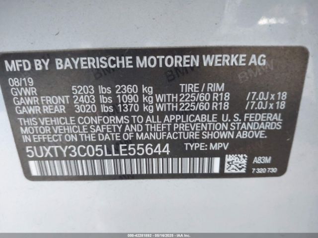 5UXTY3C05LLE55644 BMW X3