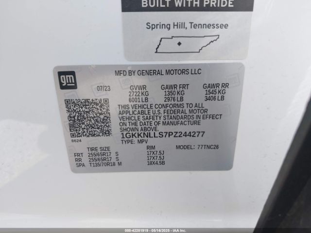 1GKKNLLS7PZ244277 GMC Acadia Awd At4