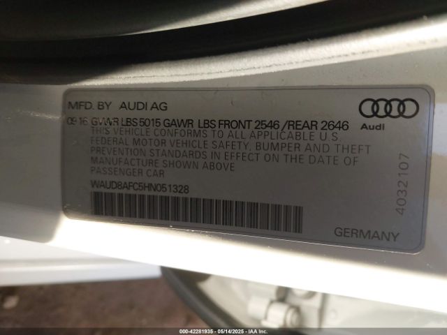 WAUD8AFC5HN051328 Audi A6 2.0t Premium