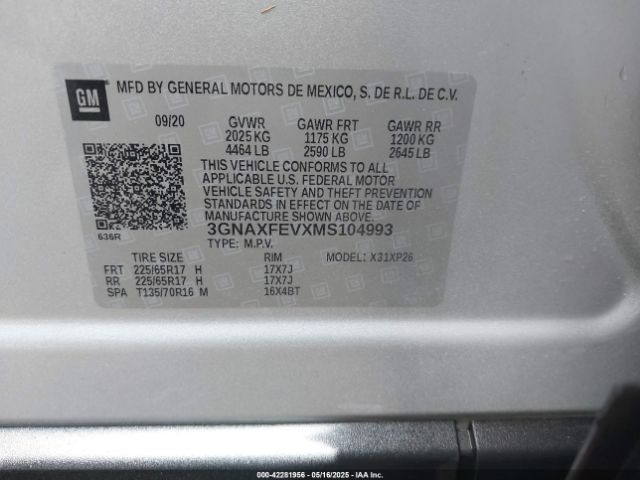 2021 CHEVROLET EQUINOX 3GNAXFEVXMS104993 Photo 8