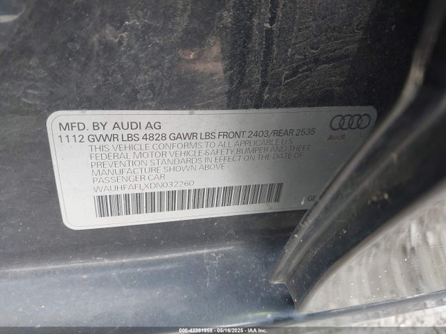 2013 AUDI A4 WAUHFAFLXDN032260 Photo 8