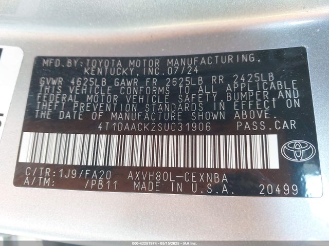 Toyota CAMRY LE 2025 4T1DAACK2SU031906 Image 9