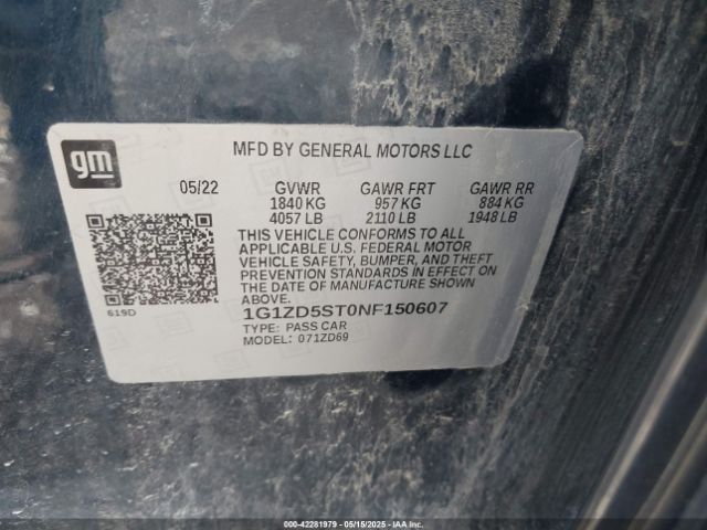 2022 CHEVROLET MALIBU 1G1ZD5ST0NF150607 Photo 8