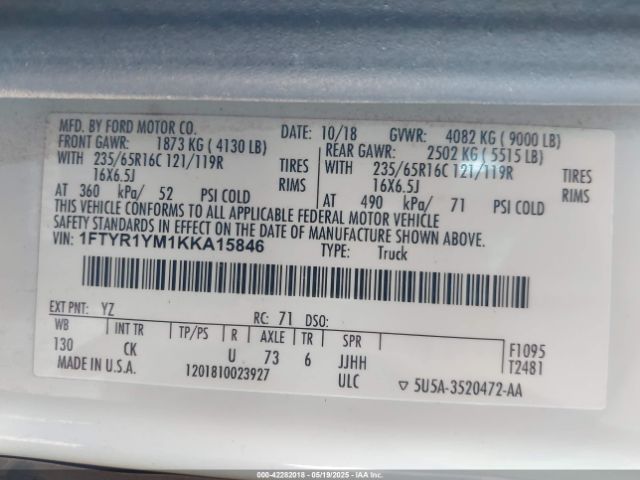 1FTYR1YM1KKA15846 Ford Transit-250