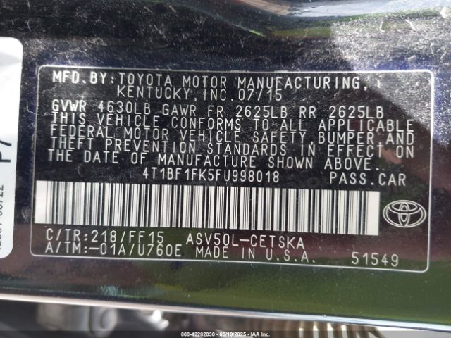 4T1BF1FK5FU998018 Toyota CAMRY SE