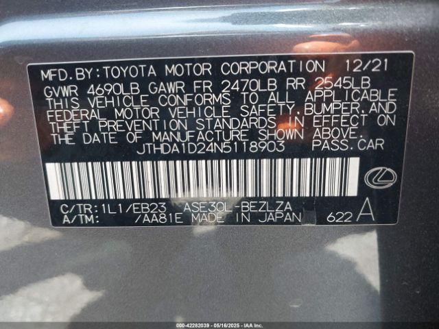 JTHDA1D24N5118903 Lexus IS 300
