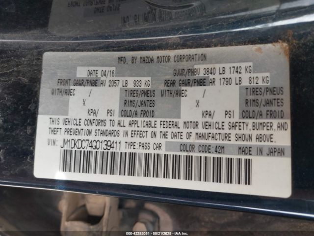 JM1DKDC74G0139411 Mazda Cx-3 Touring