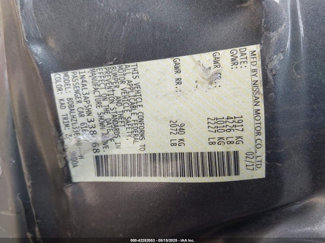 1N4AL3AP5HN338068 Nissan Altima