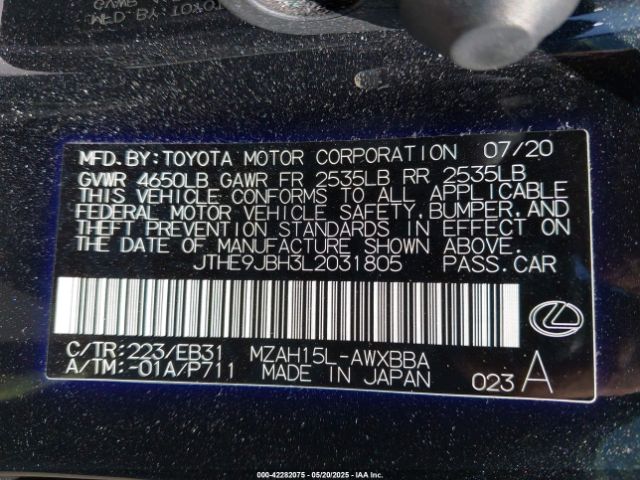 JTHE9JBH3L2031805 Lexus m20a-fxs, 3nm, 1mm