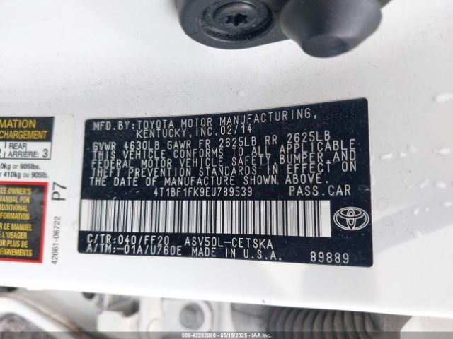 4T1BF1FK9EU789539 Toyota CAMRY SE