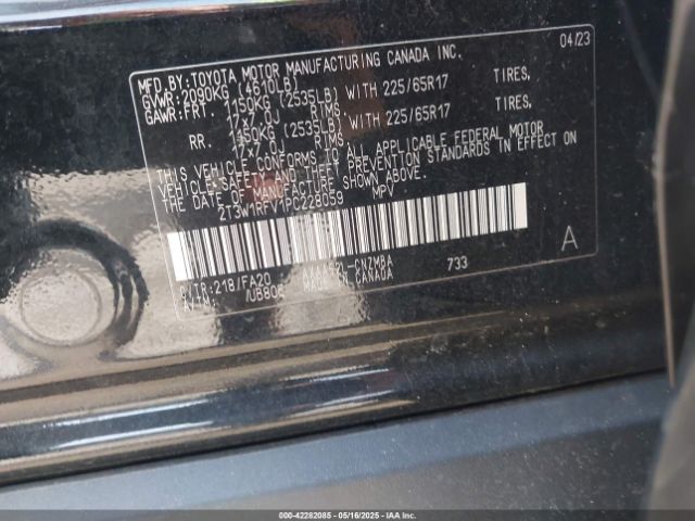 2T3W1RFV1PC228059 Toyota Rav4 Xle