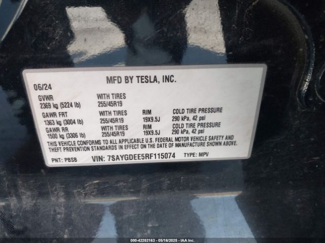 2024 TESLA MODEL Y 7SAYGDEE5RF115074 Photo 8
