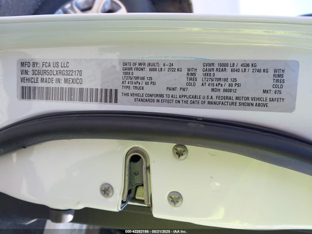 3C6UR5DLXRG322170 RAM 2500
