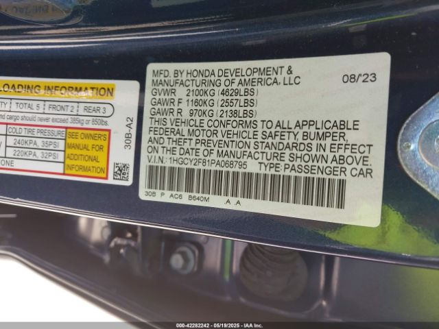 2023 HONDA ACCORD 1HGCY2F81PA068795 Photo 8