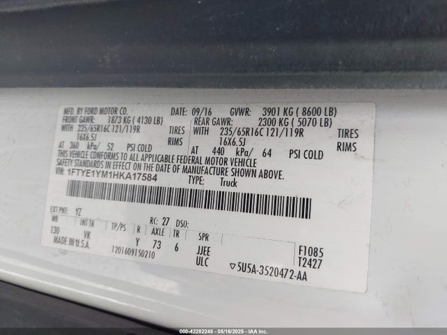 1FTYE1YM1HKA17584 Ford Transit-150