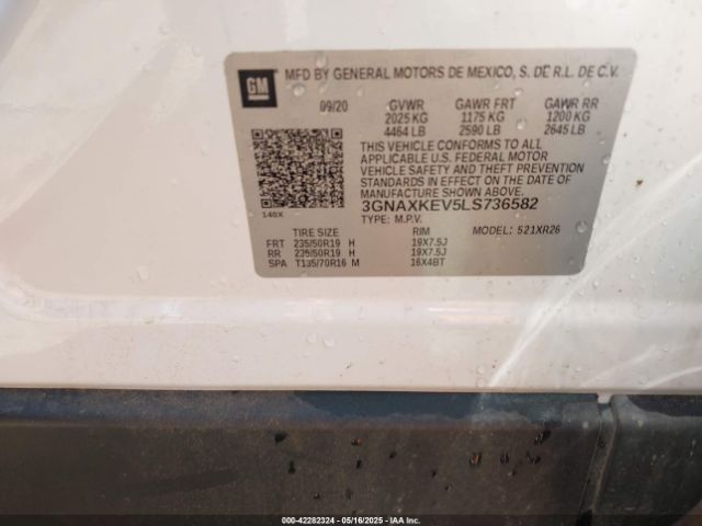 2020 CHEVROLET EQUINOX 3GNAXKEV5LS736582 Photo 8