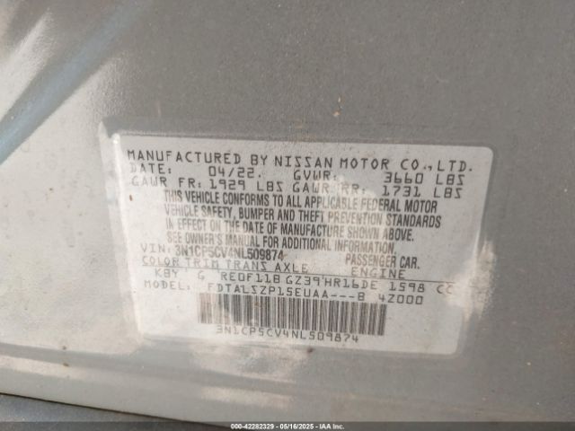 3N1CP5CV4NL509874 Nissan 2022