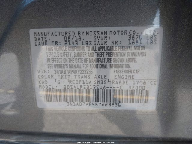 2019 NISSAN SENTRA 3N1AB7AP4KY223236 Photo 8
