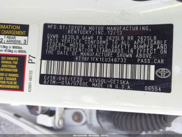 4T1BF1FK1EU348732 Toyota CAMRY SE