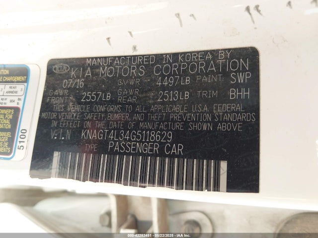 KNAGT4L34G5118629 KIA gdi theta ii