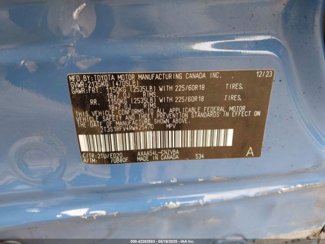 2T3S1RFV4RW425470 Toyota a25a-fks