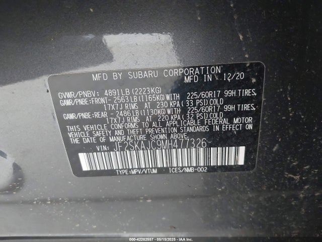 JF2SKAJC9MH477326 Subaru Forester Premium
