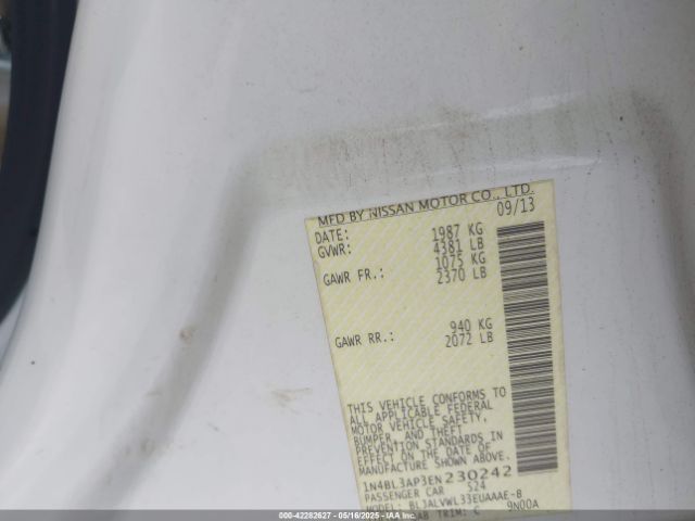1N4BL3AP3EN230242 Nissan Altima 3.5 Sl