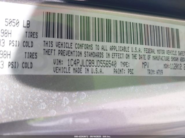 1C4PJLCB9JD556540 Jeep Cherokee Latitude Fwd