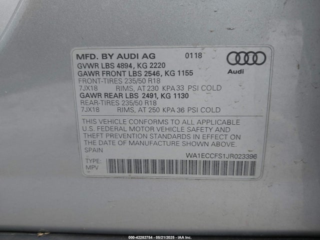 2018 AUDI Q3 WA1ECCFS1JR023396 Photo 8