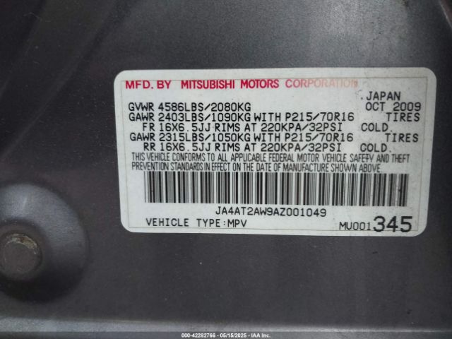 2010 MITSUBISHI OUTLANDER JA4AT2AW9AZ001049 Photo 8